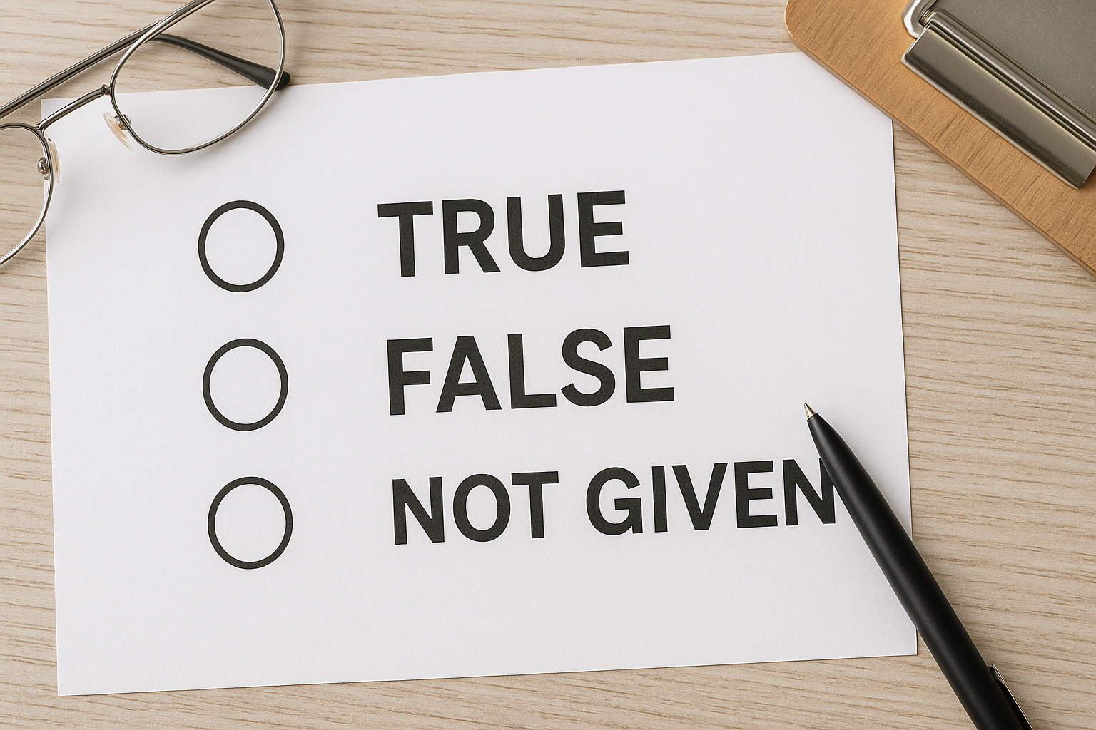 True False Not Given