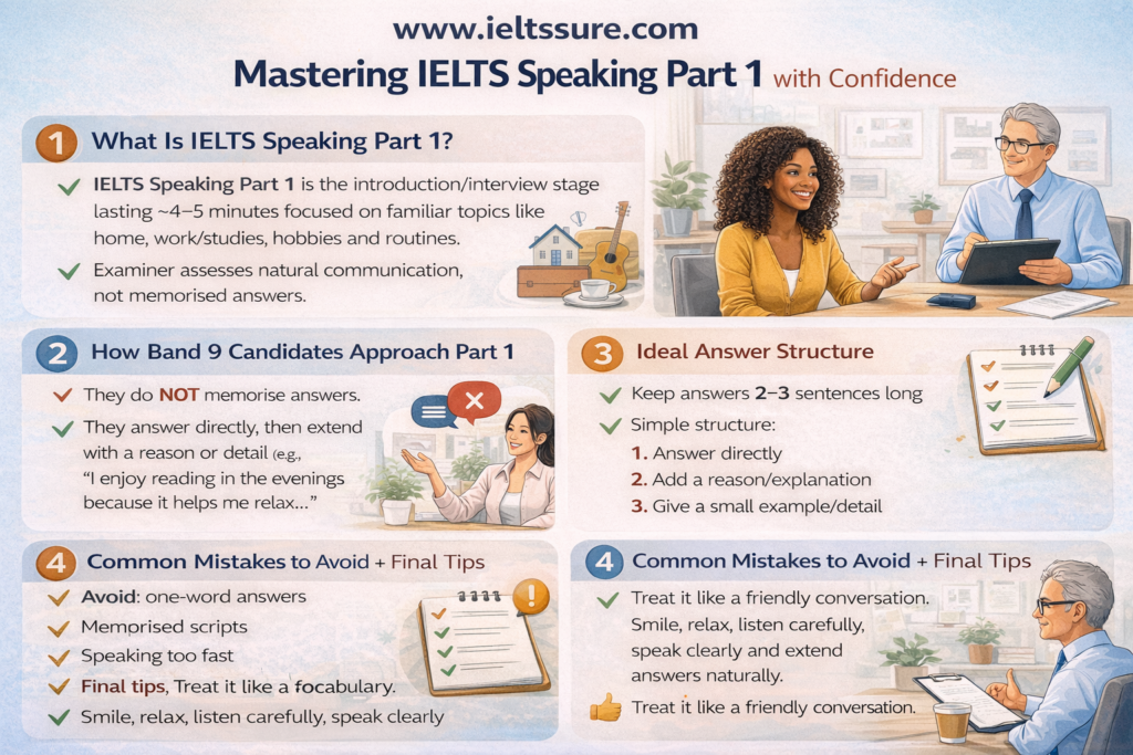 IELTS Speaking Part 1 infographic
